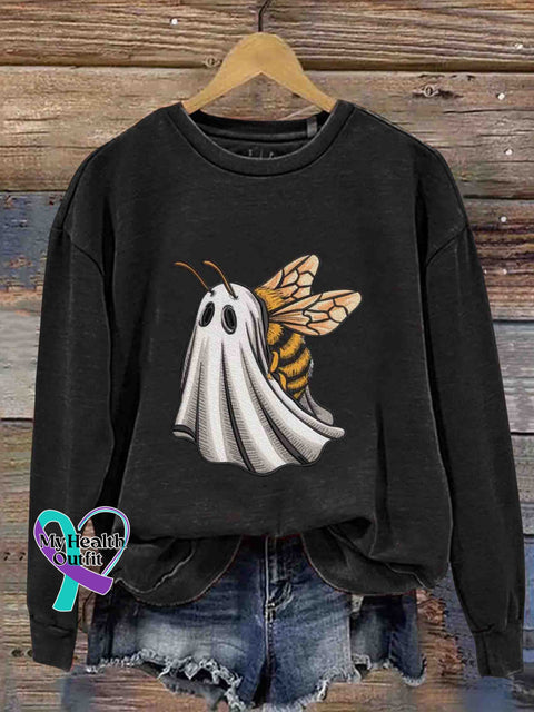 Ghost Bee Art Sweatshirt Balck / S