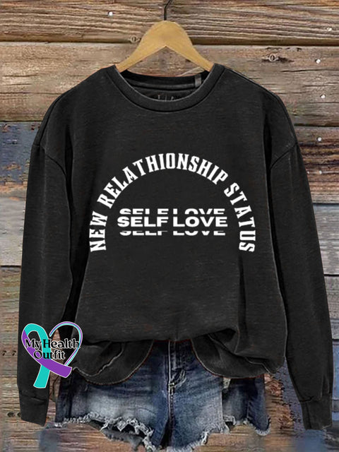 Gift Self Love Art Design Print Casual Sweatshirt Black / S