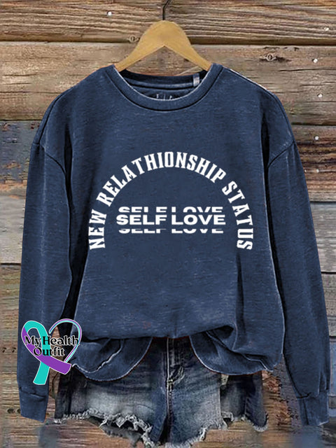 Gift Self Love Art Design Print Casual Sweatshirt Navy Blue / S