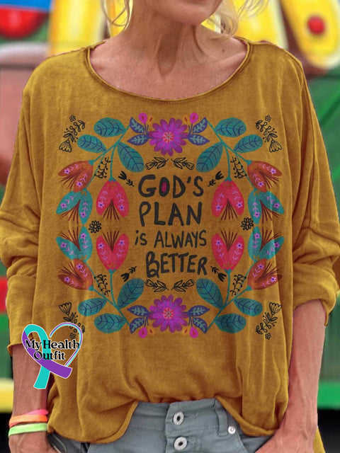 God’s Plan Is Always Better Physical Health Mental T-Shirt Multicolor / S