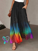 Gradient Art Rainbow Wide Leg Pants Color / S