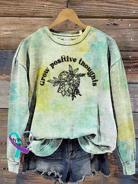 Grow Positive Thoughts Art Sweatshirt Multicolor / S