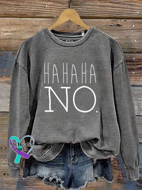 Hahaha No Print Casual Sweatshirt Grey / S