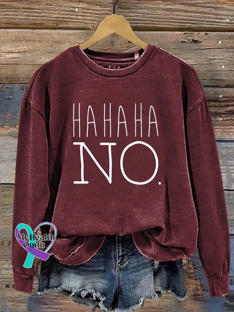 Hahaha No Print Casual Sweatshirt Red / S