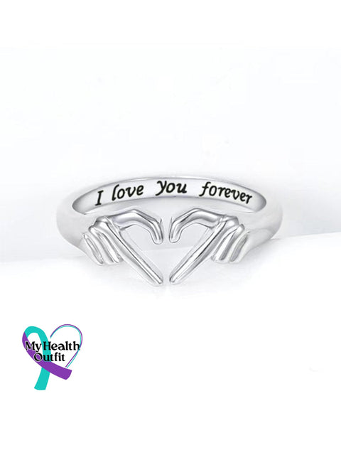 Hands Heart Opening Simple Romantic Open Ring