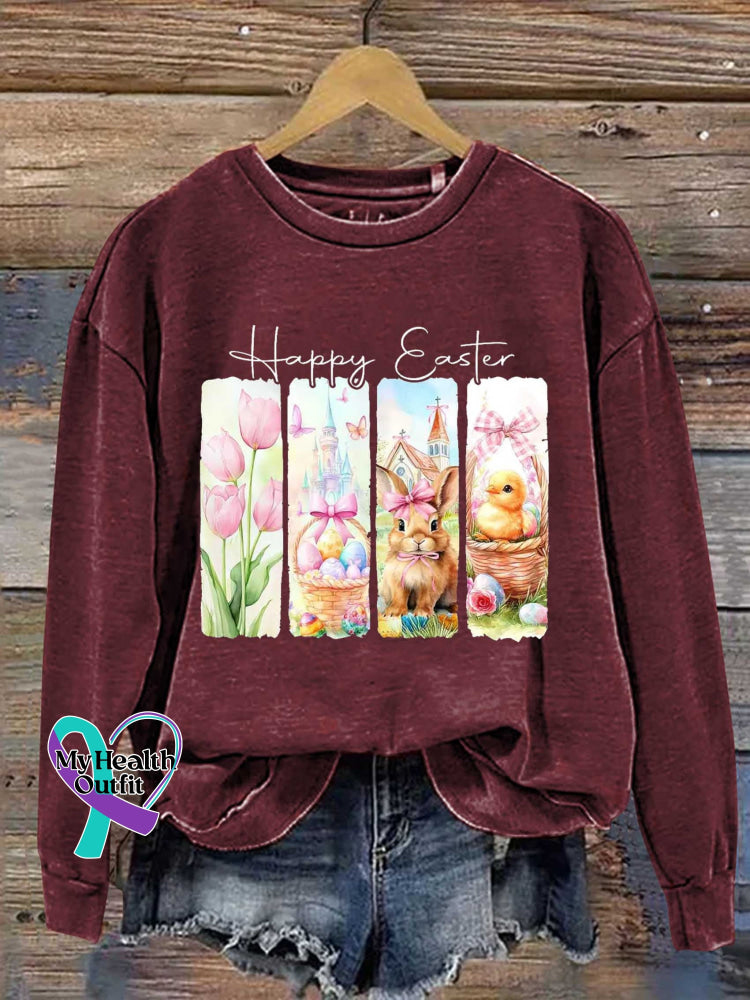 Happy Easter Bunny Casual Sweatshirt Red / S