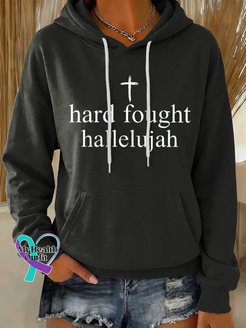 Hard Fought Hallelujah Casual Hoodie Sweatshirt Black / S