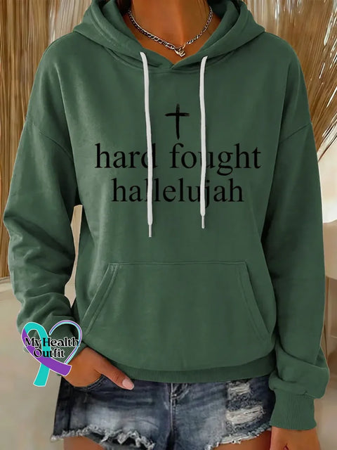 Hard Fought Hallelujah Casual Hoodie Sweatshirt Green / S