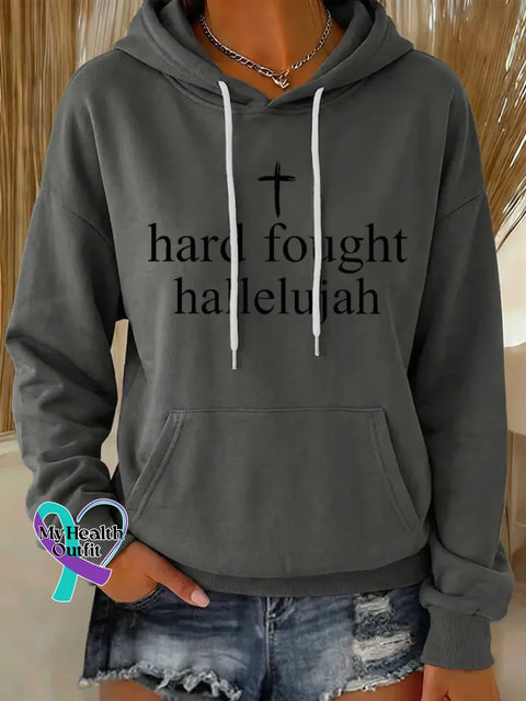 Hard Fought Hallelujah Casual Hoodie Sweatshirt Grey / S