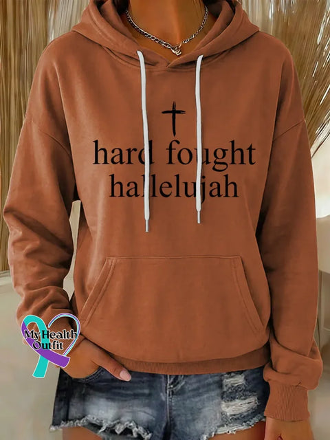 Hard Fought Hallelujah Casual Hoodie Sweatshirt Orange / S