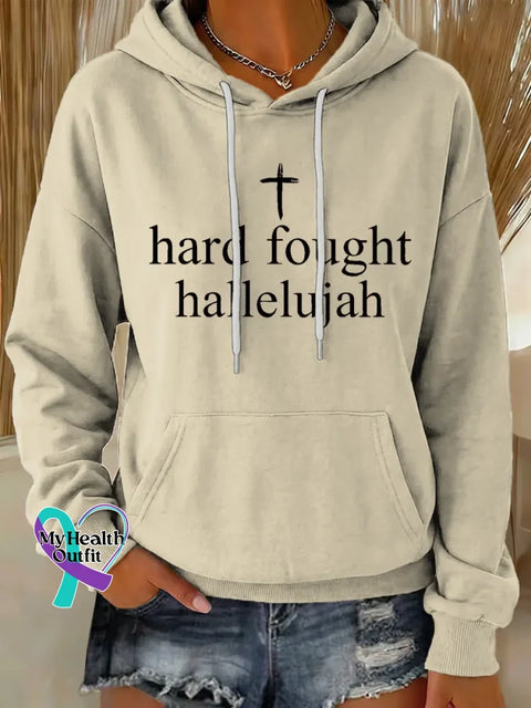 Hard Fought Hallelujah Casual Hoodie Sweatshirt Sand / S