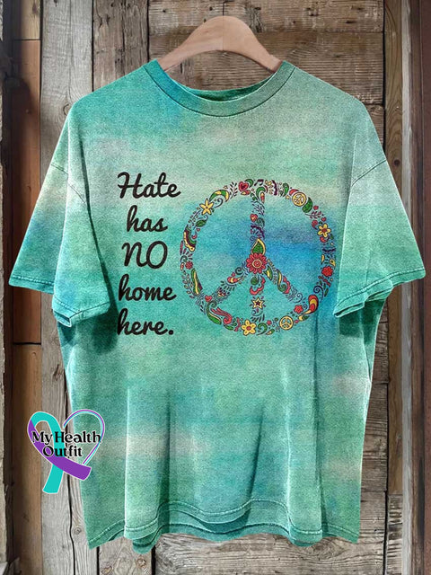 Hate Has No Home Here Peace Sign T-Shirt Multicolor / S
