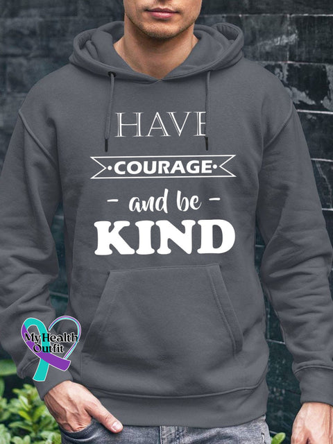 Have Courage And Be Kind Print Casual Sweatshirt Grey / S
