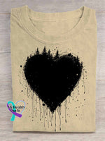 Heart Abstract Art Print T shirt Apricot / S