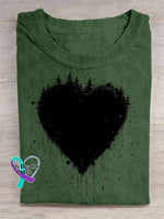 Heart Abstract Art Print T shirt Green / S