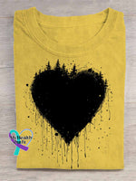 Heart Abstract Art Print T shirt Yellow / S