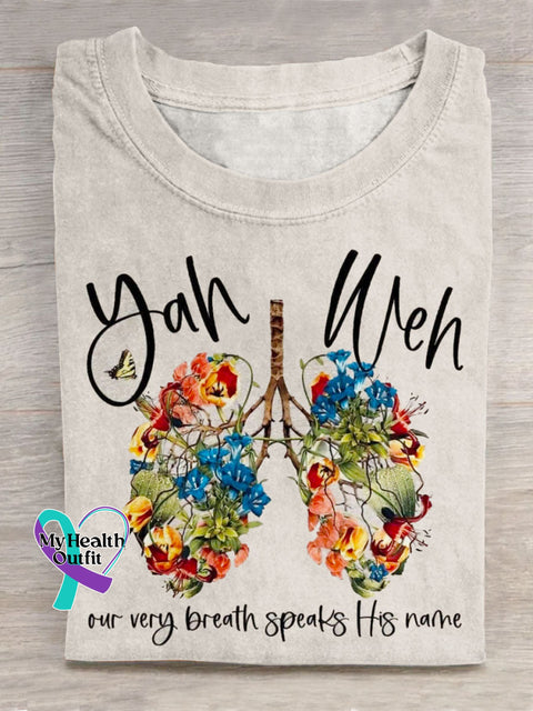 Heart Floral Art Pattern Print Casual T-shirt Apricot / S