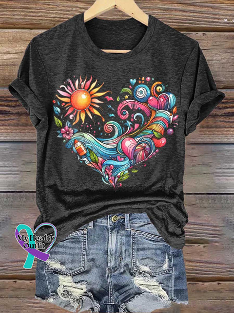 Heart T-shirt Black / S