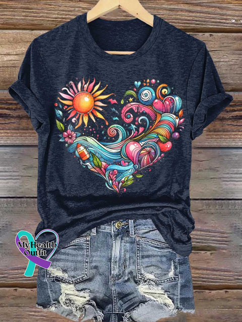 Heart T-shirt Blue / S