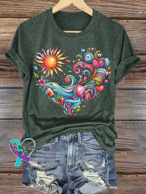 Heart T-shirt Green / S