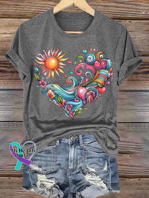 Heart T-shirt Grey / S