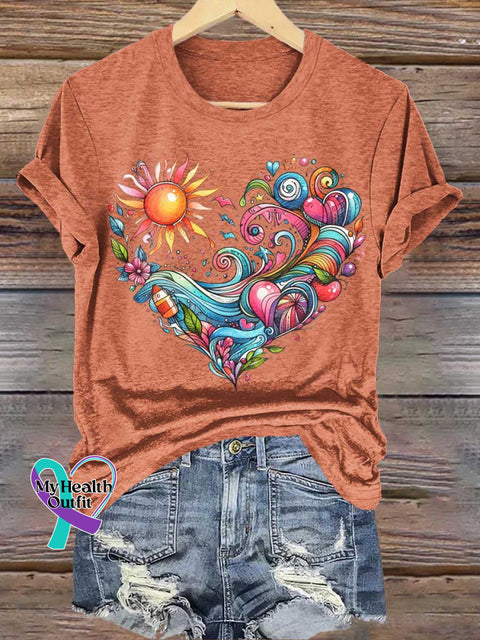 Heart T-shirt Orange / S