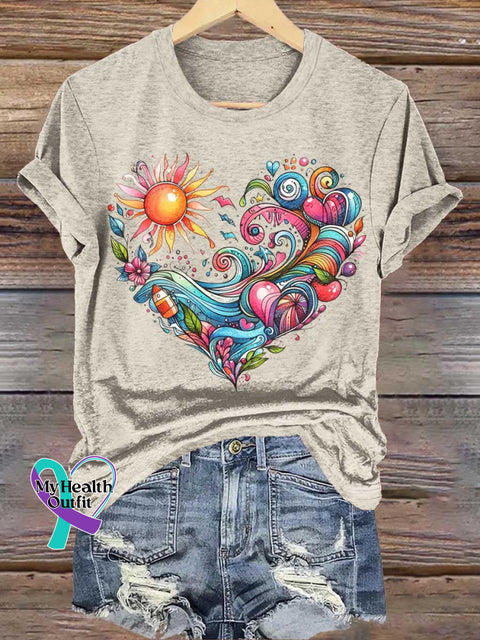 Heart T-shirt Sand / S