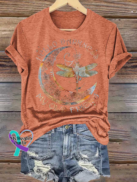 HELLO DARKNESS MY OLD FRIEND T-shirt Orange / S