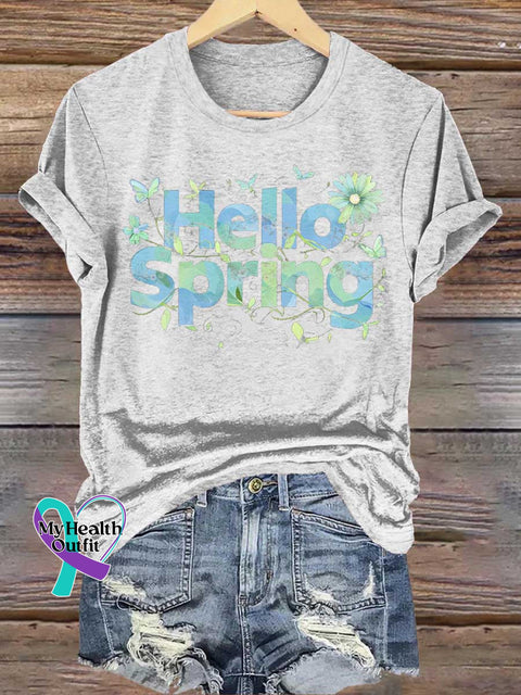 Hello Spring Floral T-shirt White / S