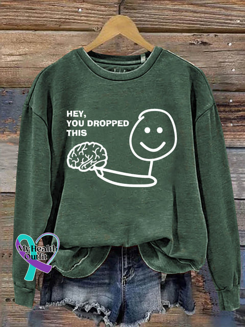 Hey You Dropped This Art Print Pattern Casual Sweatshirt Green / S
