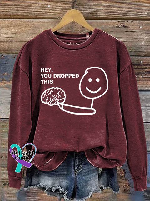 Hey You Dropped This Art Print Pattern Casual Sweatshirt Red / S