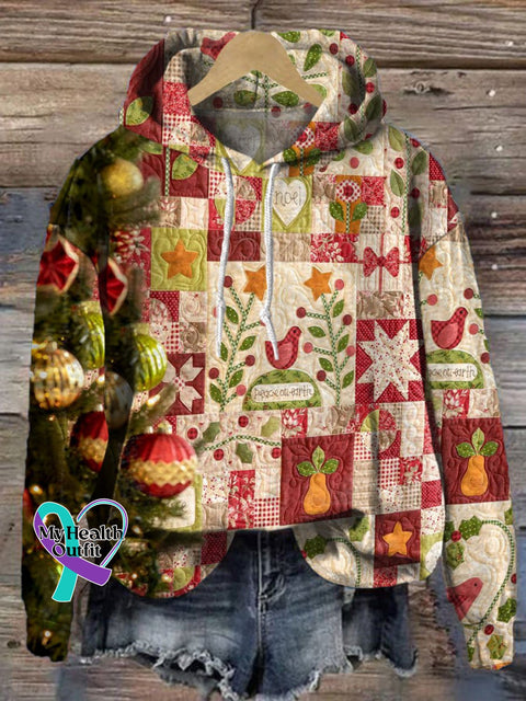 Hippie Christmas Print Casual Hoodie Sweatshirt Multicolor / S