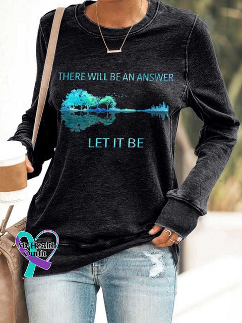 Hippie Guitar Lake There Will Be An Answer Let It Print Sweatshirt Black / 3Xl