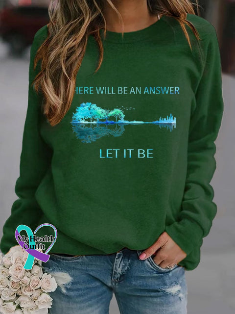 Hippie Guitar Lake There Will Be An Answer Let It Print Sweatshirt Green / S