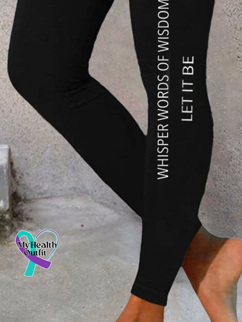 Hippie Guitar Lake Whisper Words Of Wisdom Let It Be Print Leggings