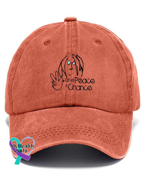 Hippie Ladies Printed Baseball Cap Pumpkin Orange / One-Size