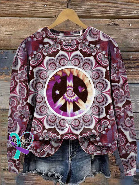 Hippie Peace Sign Love And Casual Sweatshirt Multicolor / S