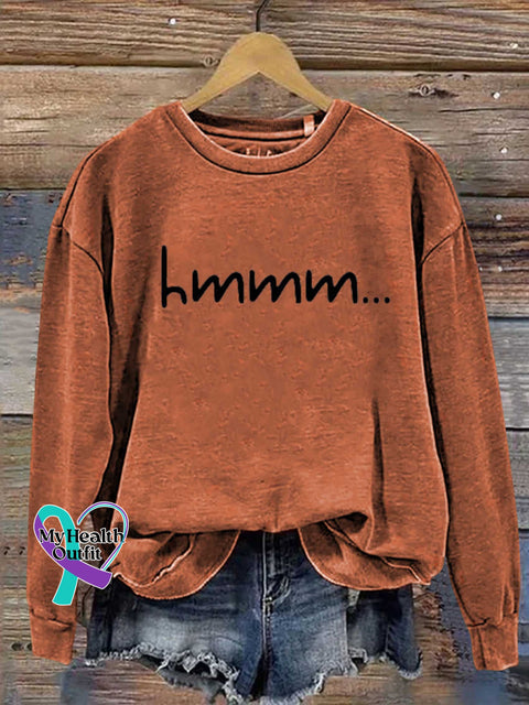 Hmmm... Casual Sweatshirt Orange / S