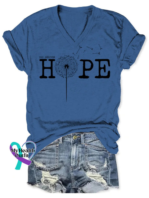 Hope Art Print T-shirt Blue / S