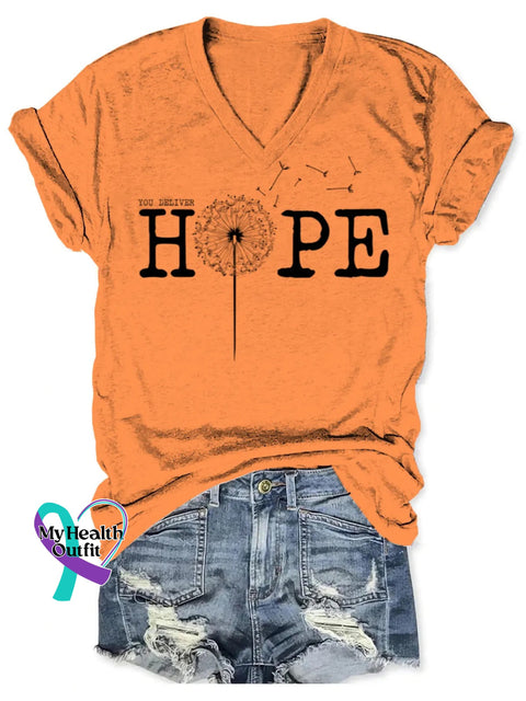 Hope Art Print T-shirt Orange / S