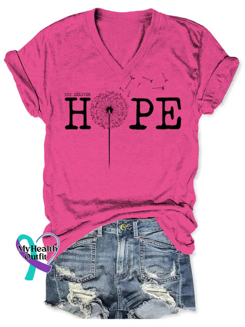 Hope Art Print T-shirt Pink / S