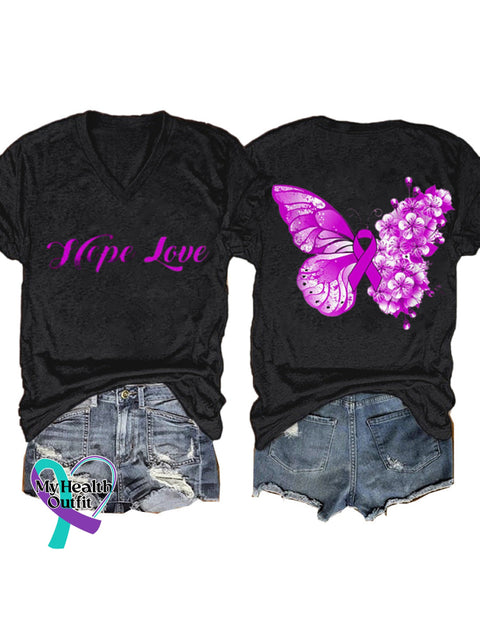 Hope Love Short Sleeve Casual t-Shirt Black / S