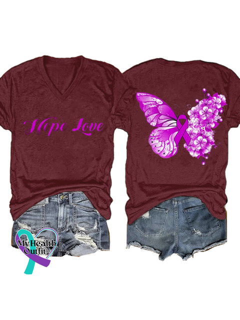 Hope Love Short Sleeve Casual t-Shirt Claret / S