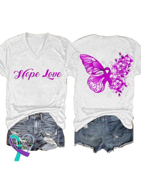 Hope Love Short Sleeve Casual t-Shirt White / S