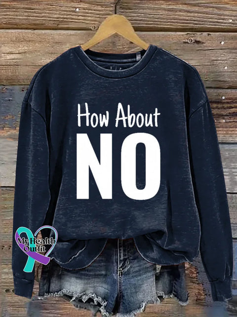 How About No Print Casual Sweatshirt Blue / S