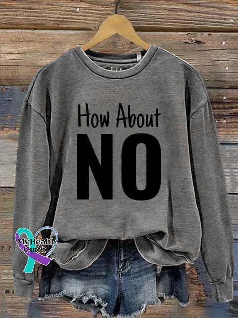 How About No Print Casual Sweatshirt Grey / S