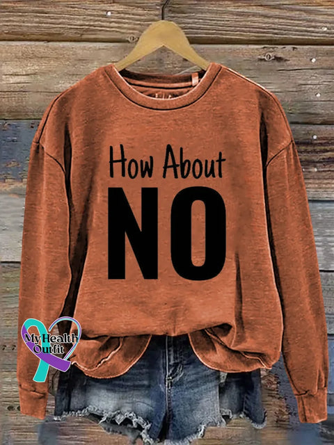 How About No Print Casual Sweatshirt Orange / S