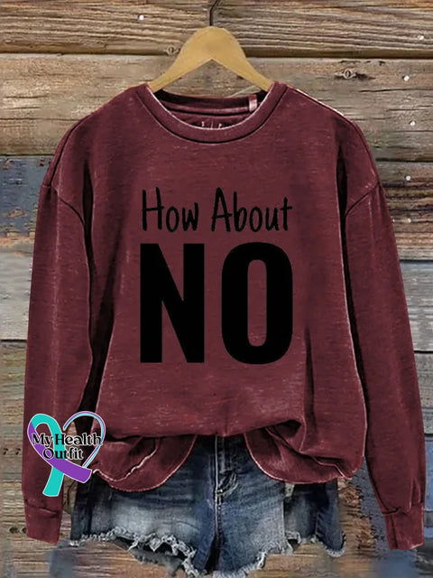 How About No Print Casual Sweatshirt Red / S