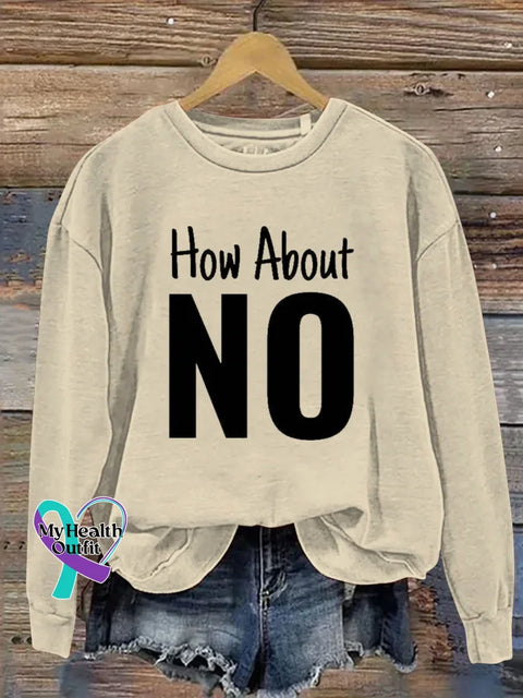 How About No Print Casual Sweatshirt Sand / S
