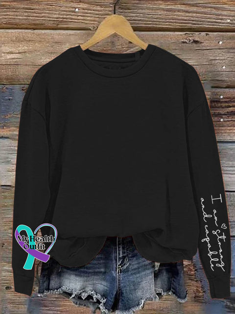 I Am Strong And Capable Positive Affirmations Art Pattern Print Casual Sweatshirt Black / S